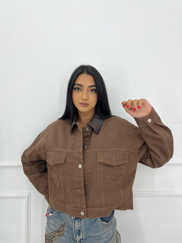 GIACCA DENIM BROWN