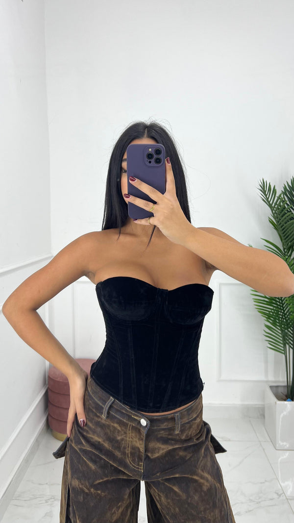 TOP VELVET BLACK